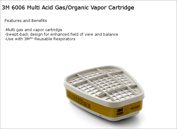 3M™ 6006  - Multi Acid Gas/Organic Vapor Cartridge