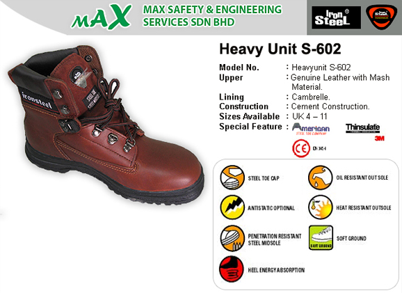 Heavy Unit S-602 - Iron Steel Safety Shoes