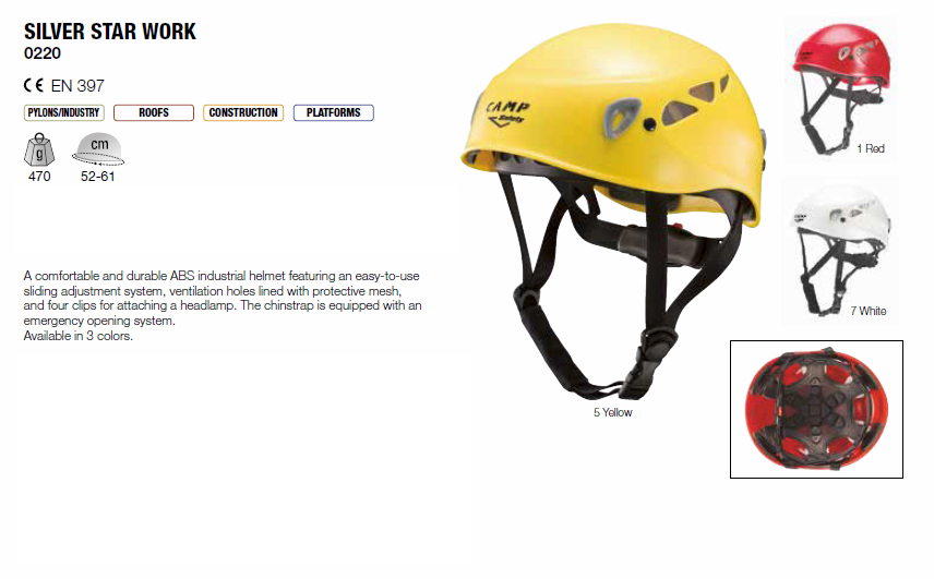 CAMP 0220 - Silver Star Work Helmet